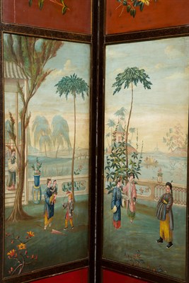 Lot 288 - George IV Polychrome-Decorated Four-Panel...