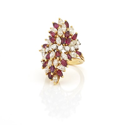 Lot 1378 - Gold, Diamond and Ruby Ring