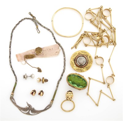 Lot 1692 - Group of Gold, Silver and Metal Jewelry