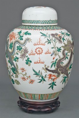 Lot 182 - Chinese Famille Verte Glazed Porcelain Covered...