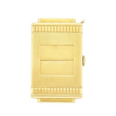 Lot 180 - Gold 'Ermeto' Travel Clock, Cartier, France