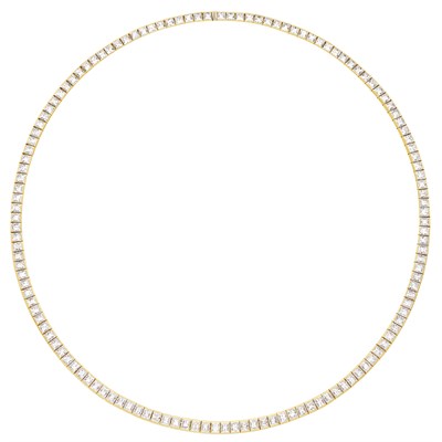 Lot 196 - Gold and Diamond Necklace