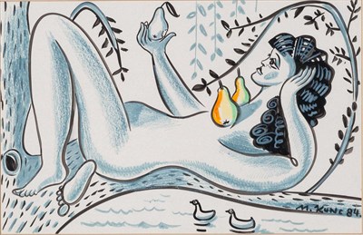 Lot 45 - Milan Kunc Czech, b. 1944 Nude with Pears,...