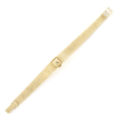 Lot 1108 - Gold Bracelet-Watch, Girard Perregaux