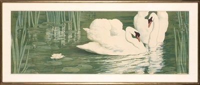 Lot 125 - Alfredo Müller (1869-1939) LES CYGNES (THE...