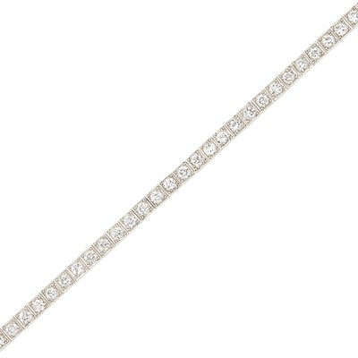 Lot 112 - Platinum and Diamond Straightline Bracelet