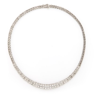 Lot 1684 - White Gold and Diamond Necklace