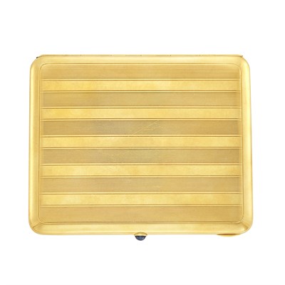 Lot 297 - Gold and Cabochon Sapphire Cigarette Case, France