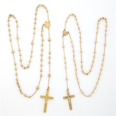 Lot 1411 - Two Gold Rosaries