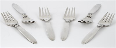 Lot 1065 - Set of Six Georg Jensen Sterling Silver Cactus...
