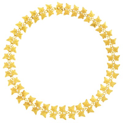Lot 155 - Gold and Diamond Leaf Necklace
