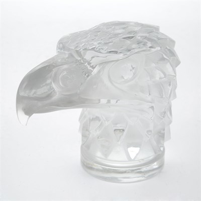 Lot 1072 - Lalique Molded Colorless Glass Eagle Head Desk...