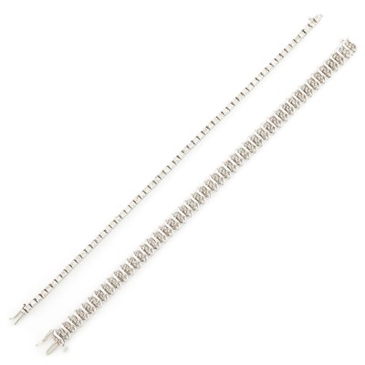Lot 1179 - Two White Gold and Diamond Bracelets