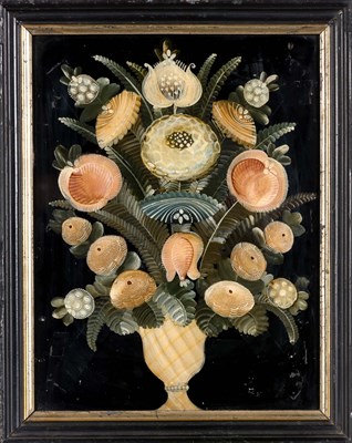 Lot 1082 - Floral Still Life Reverse Painting on Glass...
