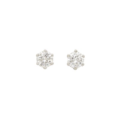 Lot 627 - Pair of Platinum and Diamond Stud Earrings