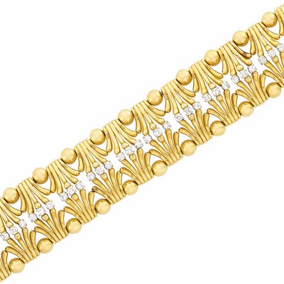 Lot 210 - Gold, Platinum and Diamond Bracelet, Tiffany & Co., Schlumberger