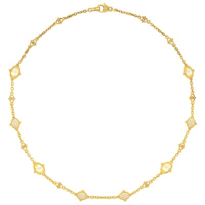 Lot 597 - Gold, Diamond and Citrine Chain Necklace, Judith Ripka