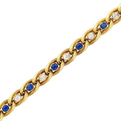 Lot 492 - Gold, Sapphire and Diamond Bracelet