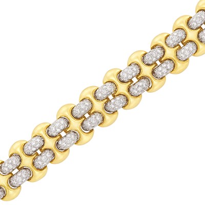 Lot 309 - Two-Color Gold and Diamond Bracelet