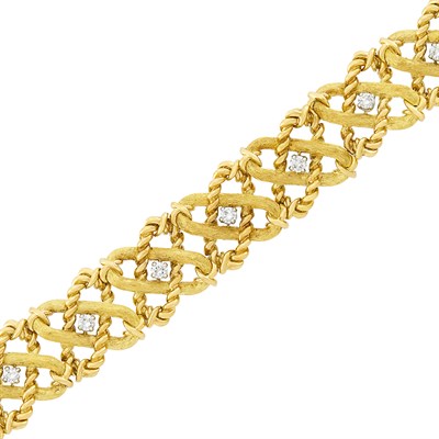 Lot 378 - Gold and Diamond Bracelet, Tiffany & Co., Schlumberger, France