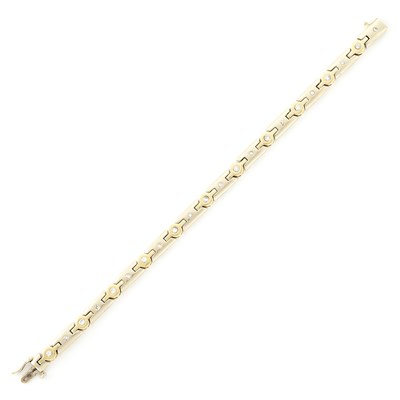 Lot 1324 - Two-Color Gold and Diamond Bracelet