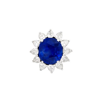 Lot 257 - Platinum, Sapphire and Diamond Ring