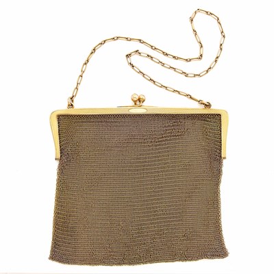 Lot 1224 - Low Karat Gold Mesh Evening Bag