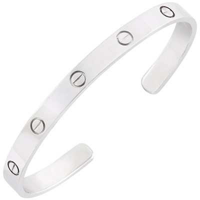 Lot 269 - White Gold 'Love' Cuff Bangle Bracelet, Cartier
