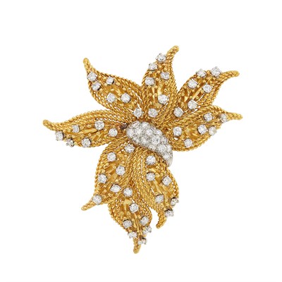 Lot 165 - Gold, Platinum and Diamond Brooch