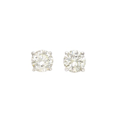 Lot 640 - Pair of White Gold and Diamond Stud Earrings