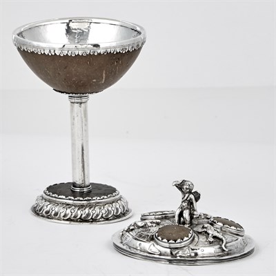 Lot 1107 - Silver-Plate and Shell Standing Covered Cup...