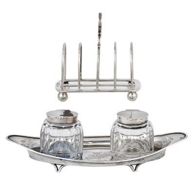 Lot 1110 - Edward VII Sterling Silver Footed Toast Rack...