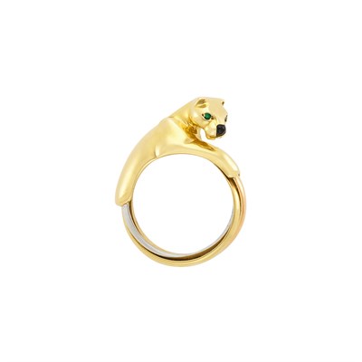 Lot 28 - Tricolor Gold Panther Ring, Cartier