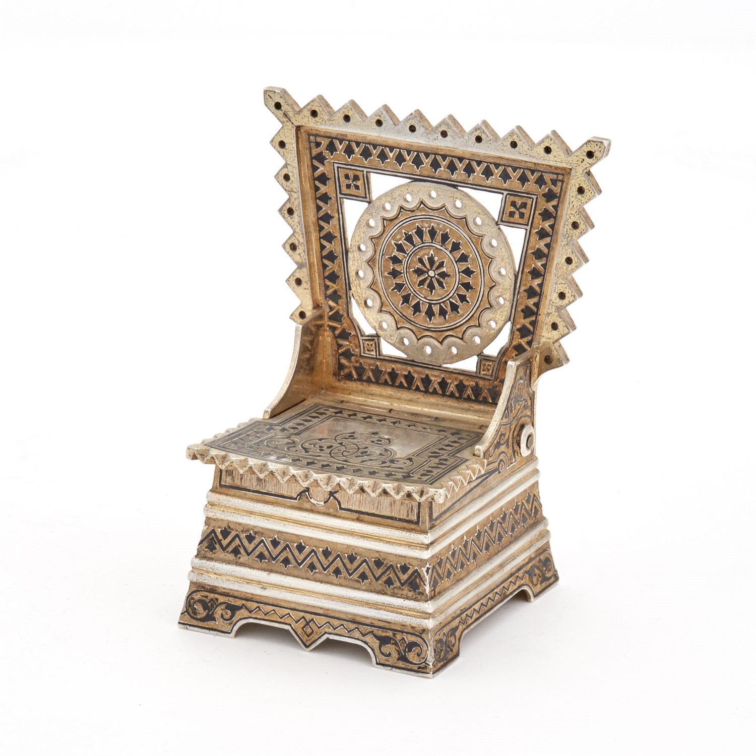 Lot 110 - Russian Silver-Gilt and Niello Salt Throne...
