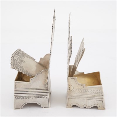Lot 121 - Two Russian Silver Salt Thrones Moscow, late...