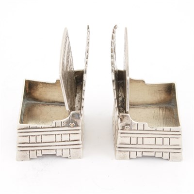 Lot 119 - Pair of Russian Silver Miniature Salt Thrones...