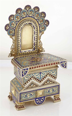 Lot 104 - Russian Silver-Gilt Champlevé Enamel Salt...