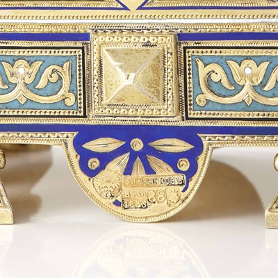 Lot 104 - Russian Silver-Gilt Champlevé Enamel Salt...