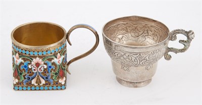 Lot 136 - Russian Silver-Gilt and Cloisonné Enamel...