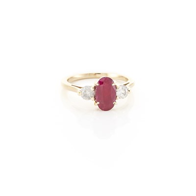 Lot 1593 - Gold, Ruby and Diamond Ring, Thomas Cooper