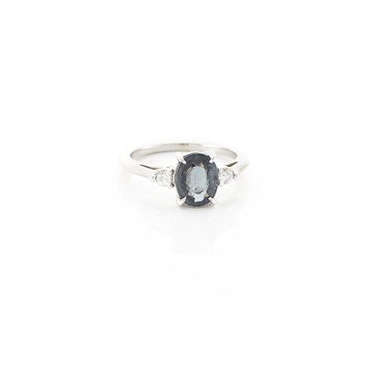 Lot 1572 - White Gold, Spinel and Diamond Ring, Thomas Cooper