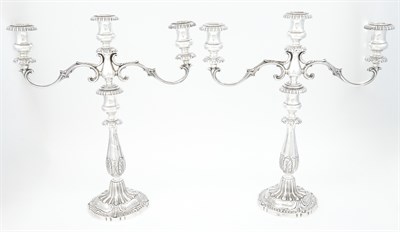 Lot 361 - Pair of American Sterling Silver Three-Light...