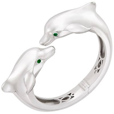 Lot 270 - White Gold Dolphin Bangle Bracelet, Cartier