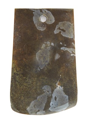 Lot 148 - Chinese Mottled Jade Blade Neolithic Period Of...