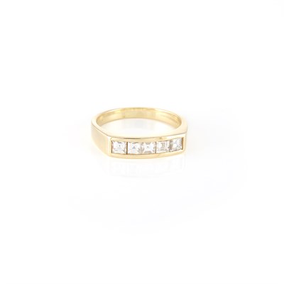 Lot 1102 - Gold and Diamond Band Ring, Artcarved