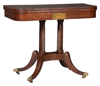 Lot 204 - George IV Brass-Inlaid Mahogany Games Table...