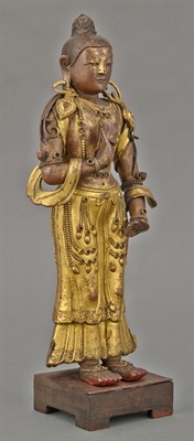 Lot 117 - Sino-Tibetan Gilt-Bronze Figure of a Standing...