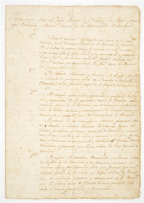 Lot 61 - BOLIVAR, SIMON Document signed providing...