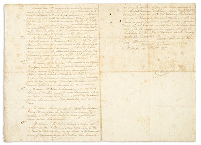 Lot 61 - BOLIVAR, SIMON Document signed providing...