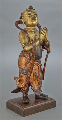 Lot 145 - Chinese Lacquered and Gilt-Bronze Figure of an...